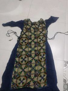 Elegant Navy Blue Printed Kurti