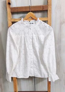 White Embroidered Top size-38