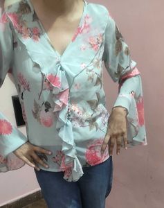 Front Flaired Floral Top