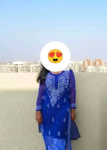 Hand Embroide Chikan Kurti With Peticot