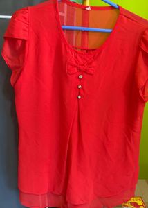 Red Bow Blouse