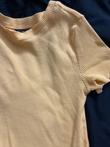 Cute Yellow Ribbed Top