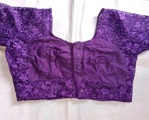 Purple Embroidered Blouse