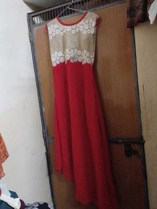 Red &amp; Gold Embellished Kurti