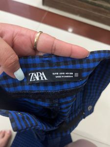 Zara Checkered High Waisted Pants