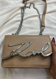 Karl Lagerfeld Beige Chain Bag