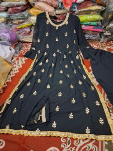 Black Embroidered Salwar Kameez Suit