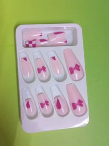 3 Pink Press-On Nail Set