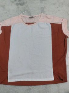 Stylish Color Block T-Shirt From Vero Moda (Size M
