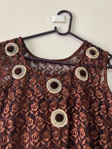 Dubai Net Kurti With Nice Neck