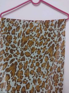 Leopard Print Skirt And Stole Combo