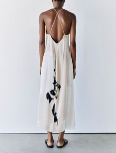 ZARA Printed Halter Maxi Dress