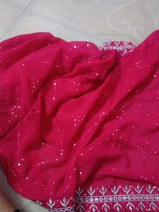 pink work Dupatta