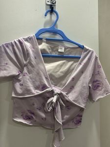 Floral Tie Front Top