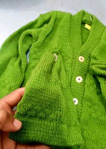 Vintage Green Knit Cardigan
