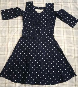 Navy Heart Print Dress