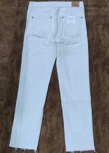 le CORMANG White Raw Hem Jeans