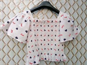 New With Tag Cute Crop Korean Top