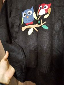 Shein Sweater With Owl Embroidery