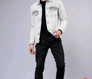 Men Grey  Highlander Washed Denim Jacket