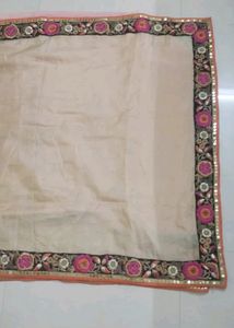 Embroidery Half And Half Saree With Blouse