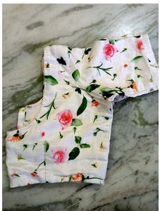 White Fancy Blouse With Flowers