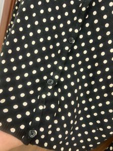 Black &amp; White Polka Dot Vintage Classic Cardigan