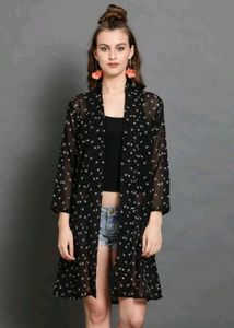 DARZI 3/4th SLEEVES  Black Shrug