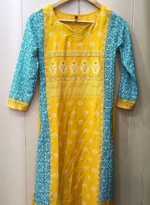 Yellow Printed Kurti (Women)