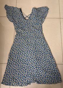 Blue Dress With Sunflower Print - Veromoda Brand