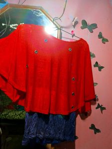Red Batwing Top