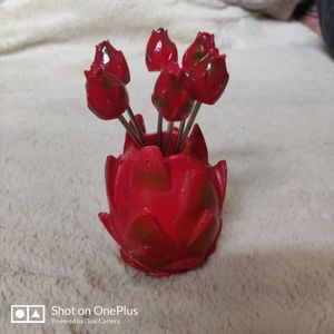Artificial Dragonfruit Shaped Mini Forks