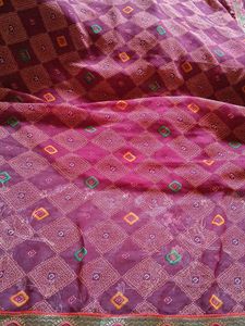 Purple Bandhani Print Saree