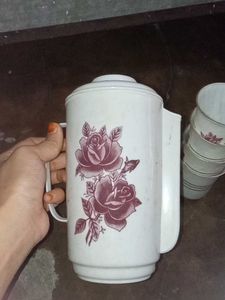 Jug Glass Set, Drink Juice Kicthen Plastic Gilas