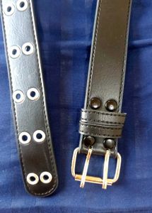 Black Belt with Eyelet Detail