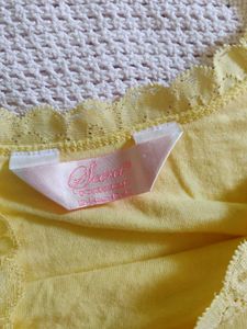 Yellow Lace Trim Tank Top