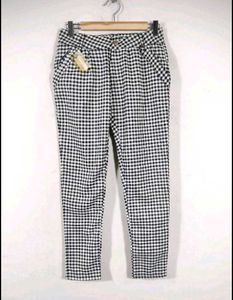 Checkered Slim Fit Trousers For Women