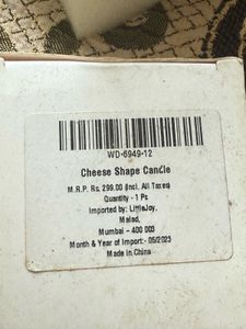 Cheese Slice Candle
