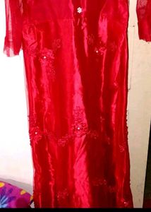 Red Party Wear Frock Today Offer Only