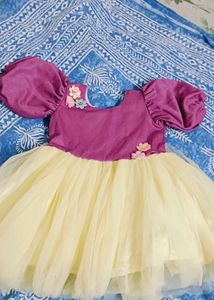 Adorable Purple &amp; Yellow Tulle Dress