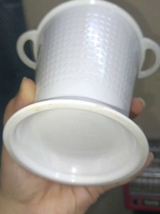 White Melamine Serving Dish with Spoon