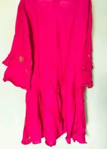 Pink Embroidered Kurta