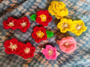 Flower Hair Clip Set | Pack Of 8