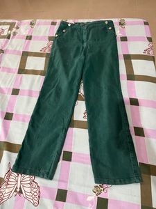 High Waist Green Jeans