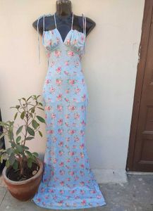 Women&#39;s Floral Print Spaghetti Strap Maxi Dress