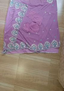 Elegant Pink Saree with Blouse