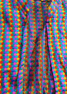 Vintage Colorful Geometric Print Jacket