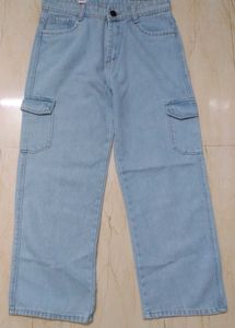 Light Blue Denim Cargo Pants