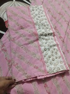 Lite Pink 💕cotten Suit With Handpurs Free