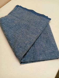 Blue Melange Fabric Piece - Textured Cotton Linen